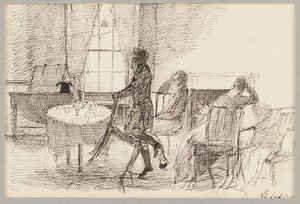 Intérieur avec des figures