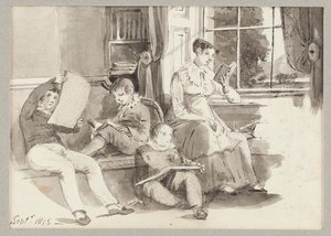 Jessy et trois enfants, 1815 - John Harden