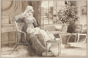Mme H avec bébé John William, 1814 - John Harden