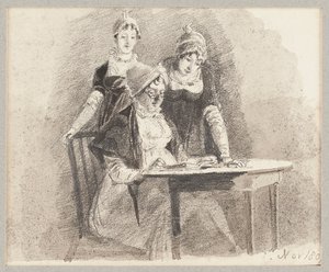 Trois à une table, un assis, 1807 - John Harden