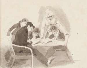 Deux garçons faisant leurs devoirs, 1811 - John Harden