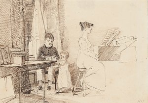Deux enfants et une femme au piano, 1807