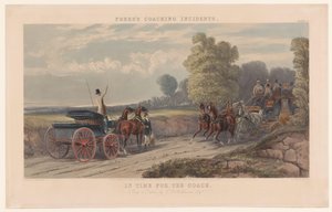 Deux carrosses sur un chemin de campagne