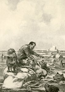 Le Dr Grenfell à la dérive sur un floe de glace - John Harris Valda