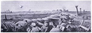 Attaque au gaz sur les tranchées des 2e Lancashire Fusiliers où le soldat Lyn a perdu la vie mais a remporté la VC. Ypres avril 1915 - John Harris Valda