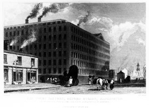 La Fabrique de torsion, Oxford Street, Manchester, gravée par John McGahey, 1829