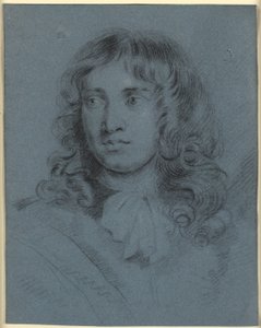Le peintre en miniature Thomas Flatman, jeune homme avec de longues boucles et une écharpe nouée autour du cou - John Hayls