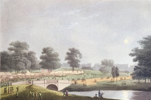 Vue de la foire à Hyde Park, gravée par Matthew Dubourg, 1er août 1814 (gravure en couleur) - John Heaviside Clark