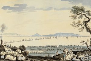 Vue de la baie et du port de Dublin, colline de Howth - John Henry Campbell