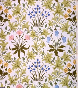 Design de papier peint Celandine, fin 1896 - John Henry Dearle