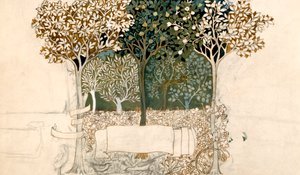 Arbres dans un verger, design de tapisserie pour Morris and Co. - John Henry Dearle
