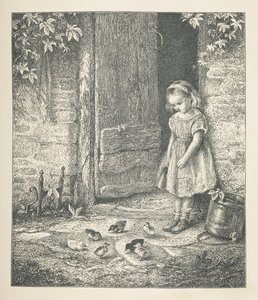 Planche 20. Une jeune fille et des poussins, de 