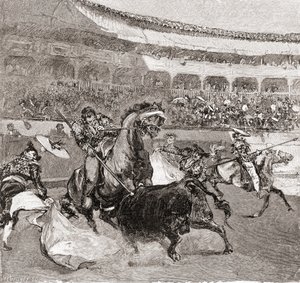 Une corrida à Séville, Espagne, tiré de The Century Illustrated Monthly Magazine, publié en 1884 - John Henry Ellsworth Whitney