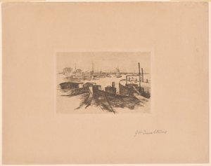 Port avec barges - John Henry Twachtman