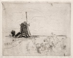 Moulin et mauvaises herbes, Hollande - John Henry Twachtman