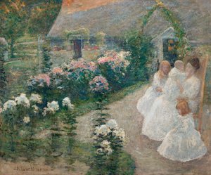 Sur la terrasse, vers 1890-1900