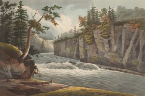 Rapides au-dessus des chutes de Hadley No. 4 du Portfolio de la rivière Hudson, 1822-23
