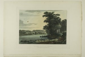 Vue au-dessus des chutes de Schuylkill, planche trois du premier numéro de Vues pittoresques des paysages américains - John Hill