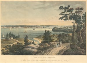 New York depuis Weehawk - John Hill. after William Guy Wall