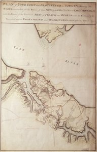 Carte britannique du Siège de Yorktown, 1781 - John Hills