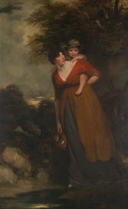 Mme Richard Brinsley Sheridan Hester Jane Ogle, 1775-1817 et son fils... - John Hoppner