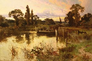 La rivière au coucher du soleil