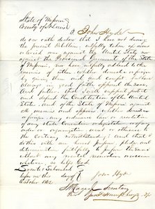 Serment de loyauté de John Hyde du Missouri, comté de St. Louis - John Hyde