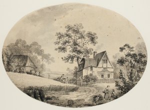 Cavalier visitant une ferme - John Inigo Richards