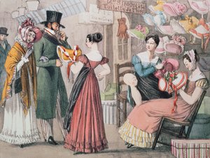 Chez la modiste, imprimé par Charles Joseph Hullmandel, publié par Rodwell et Martin - John James Chalon