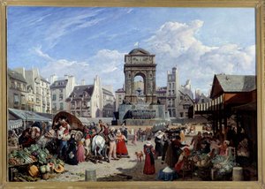 Le marché et la Fontaine des Innocents à Paris