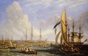 Scène maritime devant Plymouth (Angleterre), en août 1815 - John James Chalon