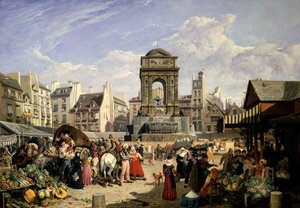 Marché et Fontaine des Innocents, Paris, 1823