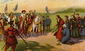 Le roi Henri VIII et Catherine Howard arrivant à York après le pèlerinage de grâce 1541 - John Jellicoe