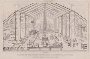 Croquis des arrangements dans la salle de classe du Dr D B Reid, Roxburgh Place, Édimbourg (gravure) - John Johnstone