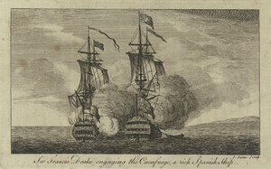 Sir Francis Drake engageant le 