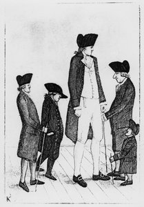 Byrne, le géant irlandais, M. Watson, M. McGowan, M. Fairholme et Geordie Cranstoun, 1784 - John Kay