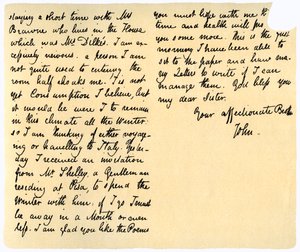 Lettre de John Keats à sa sœur, Fanny Keats, 14 août 1820 - John Keats