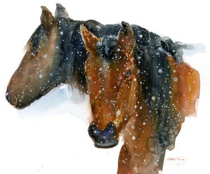 Chevaux en hiver - John Keeling