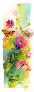 Zinnias et papillons