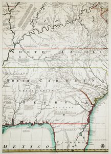 Carte des dominions britanniques et français en Amérique du Nord avec les routes, distances, limites et étendue des colonies, humblement dédiée au très honorable comte de Halifax et aux autres très honorables Lords Commissaires du Commerce & Plan - John & Kitchen Thomas & Mitchell (fl.1755 Mitchell