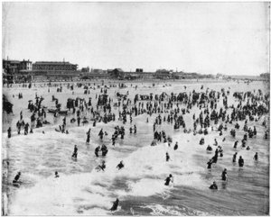 Plage à Atlantic City, New Jersey, USA, fin 19ème siècle - John L. Stoddard