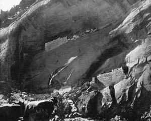 Habitations troglodytes, Mancos Canyon, Arizona, USA, 1893 - John L. Stoddard