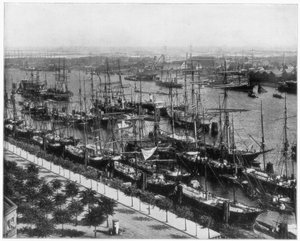 Port de Hambourg, Allemagne, fin du 19ème siècle
