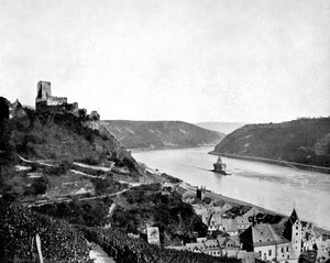 Le Rhin, Gutenfels et le Pfalz, Allemagne, 1893 - John L. Stoddard