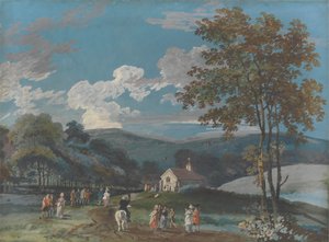Une église de campagne parmi les collines - John Laporte