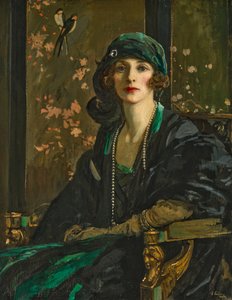 Une dame en noir et vert : Mme Freda Dudley Ward