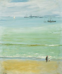 Jeune femme poussant un bébé dans une poussette - John Lavery
