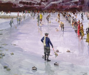 Curling à Wengen - John Lavery