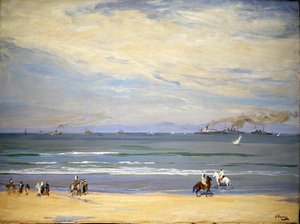 Canonnières françaises, baie de Tanger - John Lavery