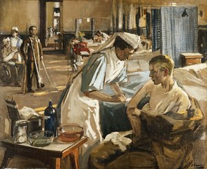 Les premiers blessés, hôpital de Londres